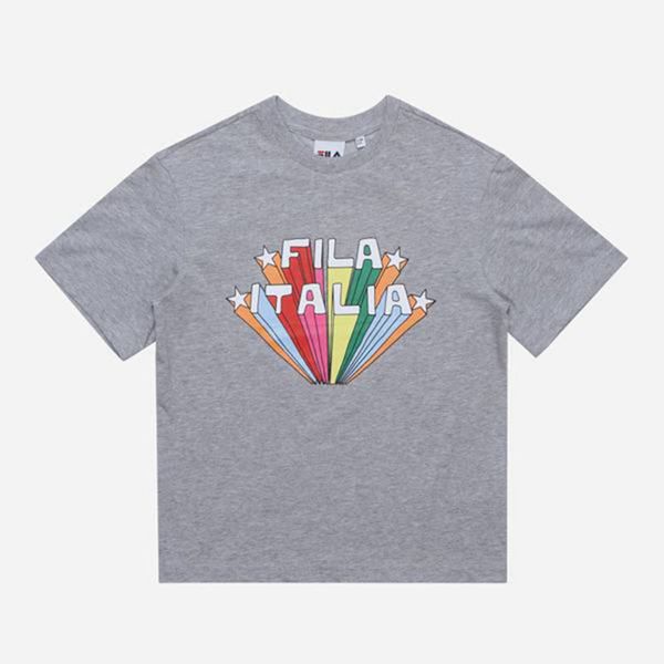 Fila Rainbow Crew Neck S/S Boy's T-Shirts - Grey,NZ 754-75893